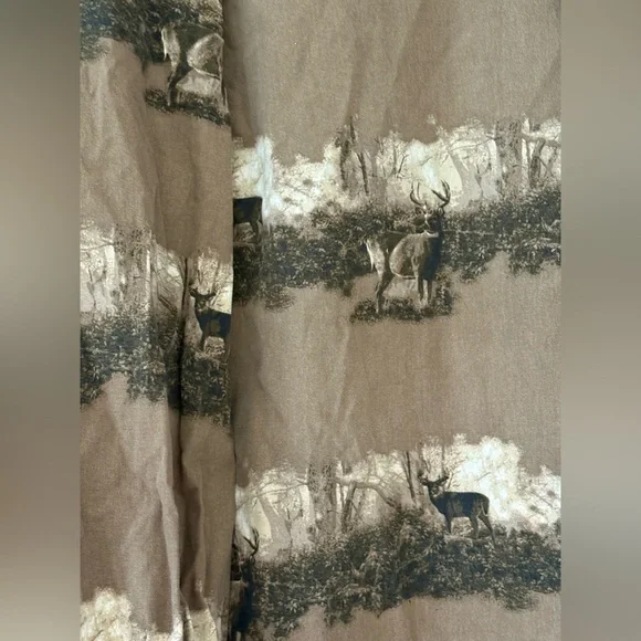 Cabela’s Outfitters Series Deer Hunting Print Button Shirt Mens L Brown Outdoors - Picture 7 of 13